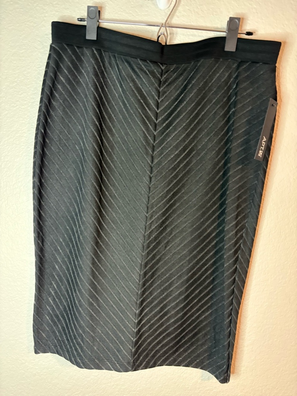 Apt. 9 Black Chevron-Trim Pencil Skirt